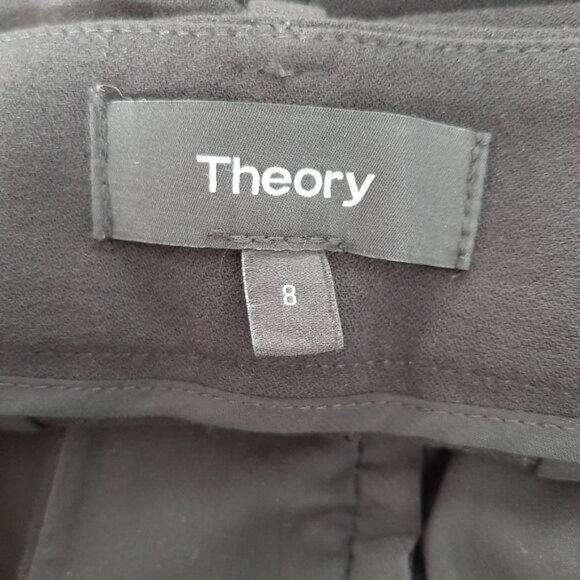 THEORY | Sash Tie Pant New Drape Trousers w Belt Black Sz 8 - Picture 14 of 16